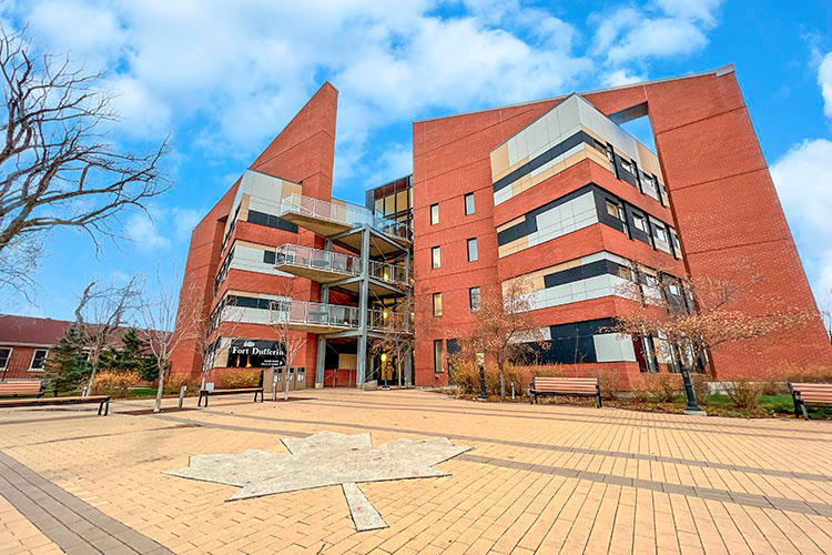 An exterior view of the Fort Dufferin Dormitory.