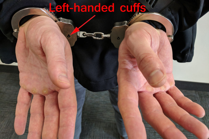 Left-handed handcuffs