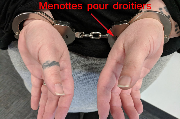 Menottes pour droitiers