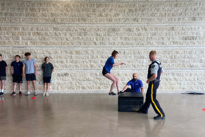 Spend a Day with an RCMP Recruiter: Participants tested their physical abilities by doing obstacle courses and other exercises required of police-officers-in-training.