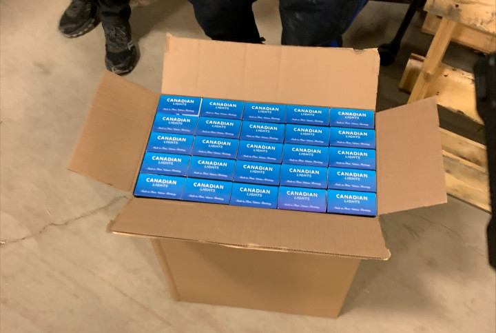 Boxes of unstamped tobacco