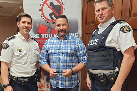 Corporal Travis Gallant and the Crime Stoppers P.E.I. Officer of the Year Award