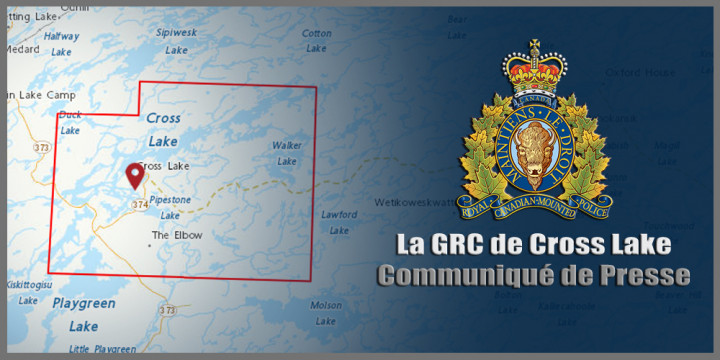 Signe de communiqué de presse de la GRC de Cross Lake