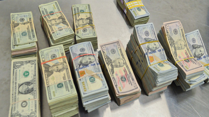 Cash seized at the border